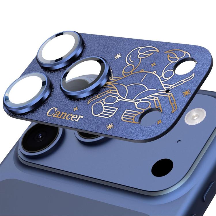 Pour iPhone 17 Pro Douze Constellations Armure Intégrée Entièrement Couvrante Film d'Objectif d'Appareil Photo en Métal Givré, Scorpion, Balance, Verseau, Gémeaux, Poissons, Lion, Sagittaire, Capricorne, Cancer, Taureau, Vierge, Bélier