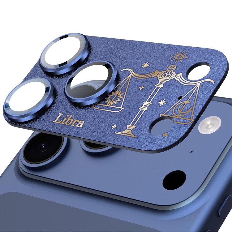 Pour iPhone 17 Pro Douze Constellations Armure Intégrée Entièrement Couvrante Film d'Objectif d'Appareil Photo en Métal Givré, Scorpion, Balance, Verseau, Gémeaux, Poissons, Lion, Sagittaire, Capricorne, Cancer, Taureau, Vierge, Bélier
