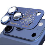 Pour iPhone 17 Pro Douze Constellations Armure Intégrée Entièrement Couvrante Film d'Objectif d'Appareil Photo en Métal Givré, Scorpion, Balance, Verseau, Gémeaux, Poissons, Lion, Sagittaire, Capricorne, Cancer, Taureau, Vierge, Bélier