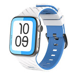 Bracelet de montre en silicone bicolore en diagonale, pour Apple Watch 46 mm / 49 mm / 45 mm / 44 mm
