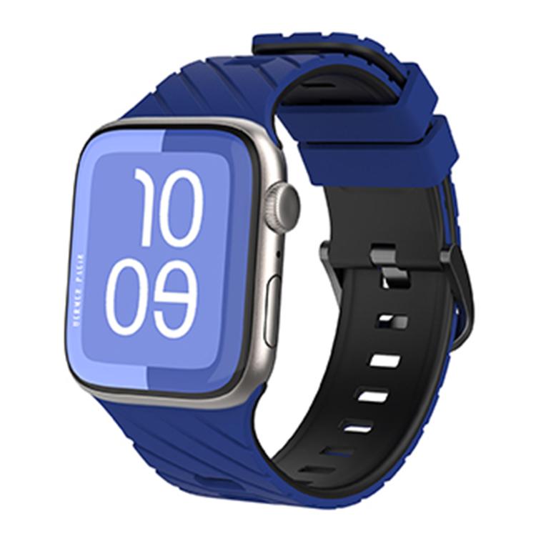 Bracelet de montre en silicone bicolore en diagonale, pour Apple Watch 46 mm / 49 mm / 45 mm / 44 mm