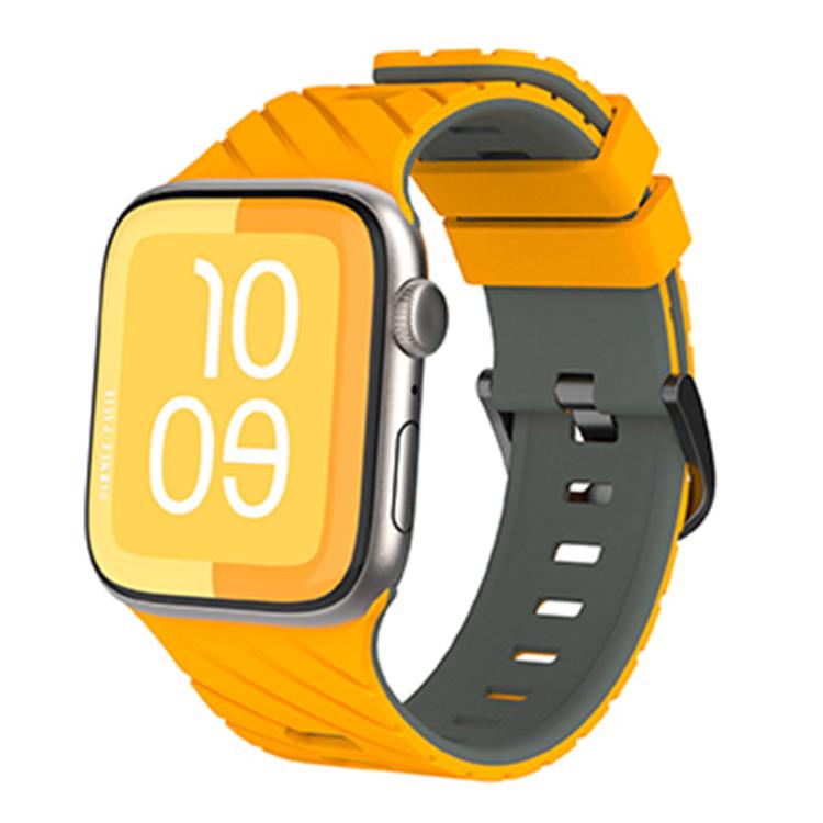 Bracelet de montre en silicone bicolore en diagonale, pour Apple Watch 46 mm / 49 mm / 45 mm / 44 mm