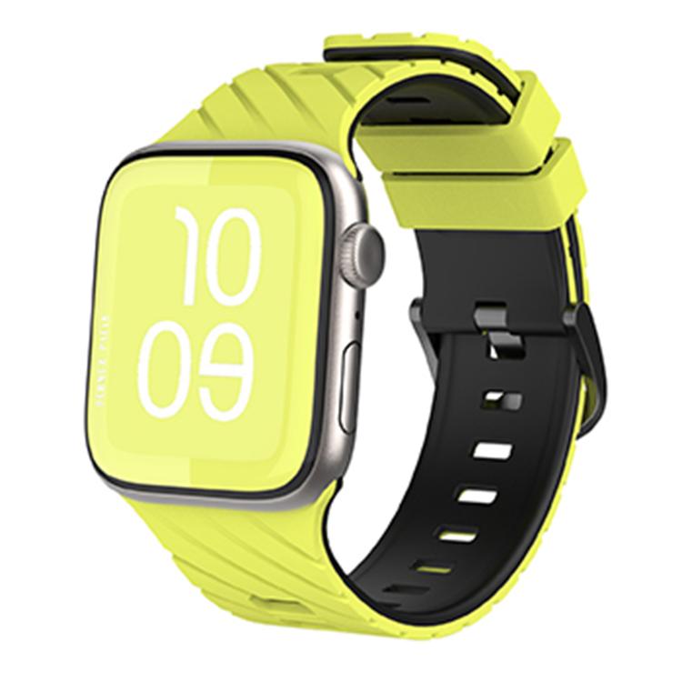 Bracelet de montre en silicone bicolore en diagonale, pour Apple Watch 46 mm / 49 mm / 45 mm / 44 mm
