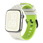Bracelet de montre en silicone bicolore en diagonale, pour Apple Watch 46 mm / 49 mm / 45 mm / 44 mm
