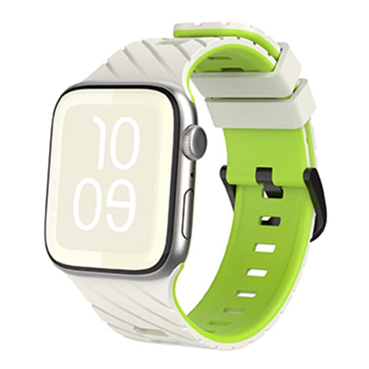 Bracelet de montre en silicone bicolore en diagonale, pour Apple Watch 46 mm / 49 mm / 45 mm / 44 mm