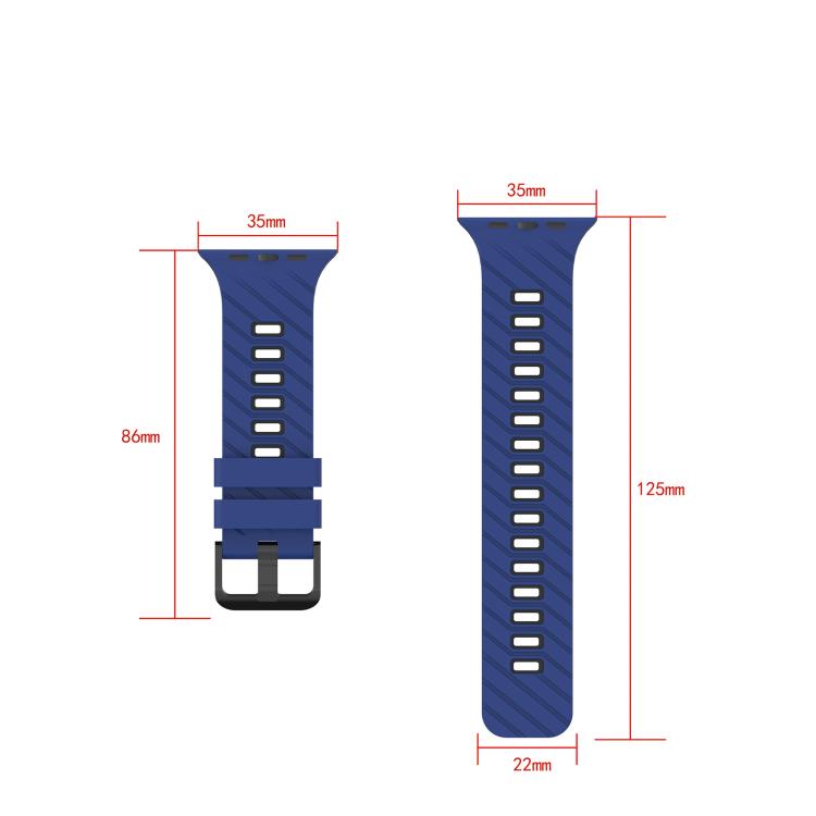 Bracelet de montre en silicone bicolore en diagonale, pour Apple Watch 46 mm / 49 mm / 45 mm / 44 mm