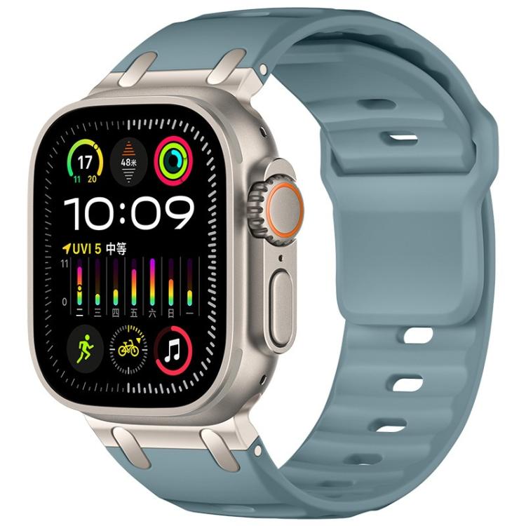 Bracelet de montre en silicone couleur unie, style marchepied, personnalisé, pour Apple Watch 49mm / 46mm / 45mm / 44mm