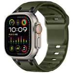 Bracelet de montre en silicone couleur unie, style marchepied, personnalisé, pour Apple Watch 49mm / 46mm / 45mm / 44mm