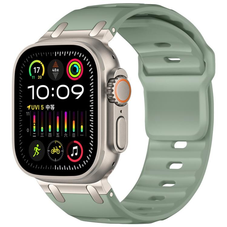 Bracelet de montre en silicone couleur unie, style marchepied, personnalisé, pour Apple Watch 49mm / 46mm / 45mm / 44mm
