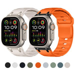 Bracelet de montre en silicone couleur unie, style marchepied, personnalisé, pour Apple Watch 49mm / 46mm / 45mm / 44mm