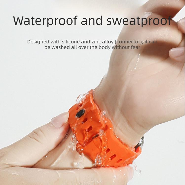 Bracelet de montre en silicone couleur unie, style marchepied, personnalisé, pour Apple Watch 49mm / 46mm / 45mm / 44mm