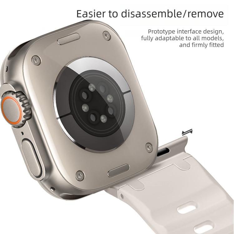 Bracelet de montre en silicone couleur unie, style marchepied, personnalisé, pour Apple Watch 49mm / 46mm / 45mm / 44mm