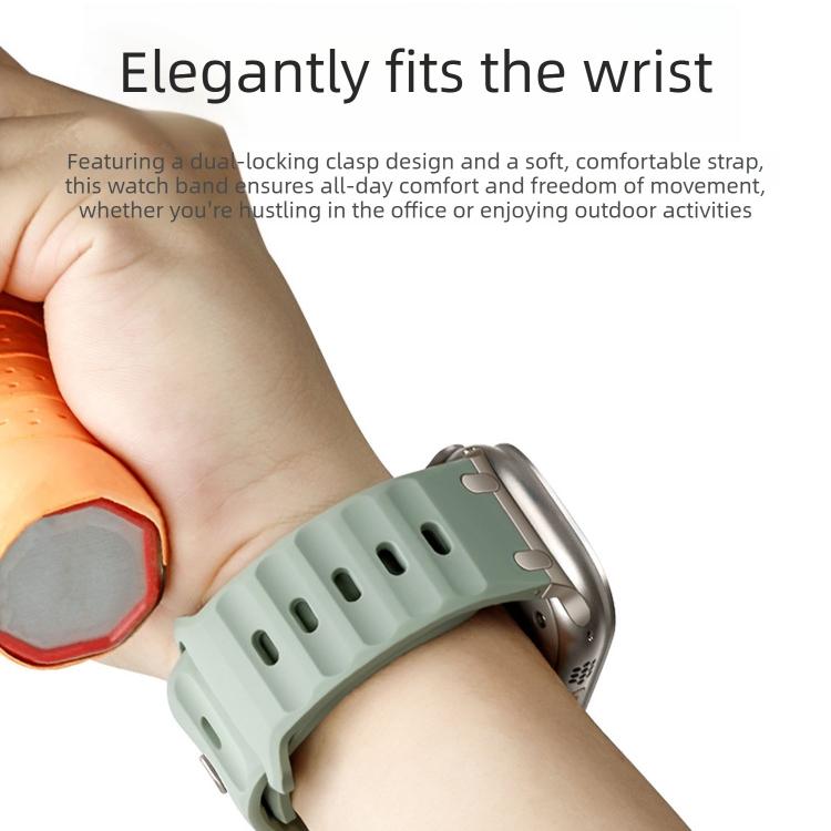 Bracelet de montre en silicone couleur unie, style marchepied, personnalisé, pour Apple Watch 49mm / 46mm / 45mm / 44mm