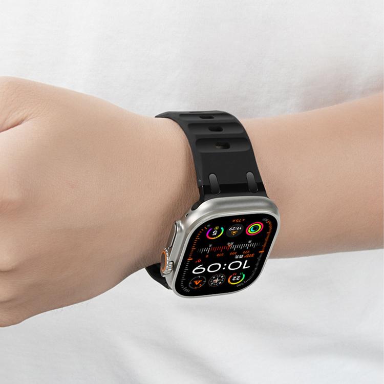 Bracelet de montre en silicone couleur unie, style marchepied, personnalisé, pour Apple Watch 49mm / 46mm / 45mm / 44mm