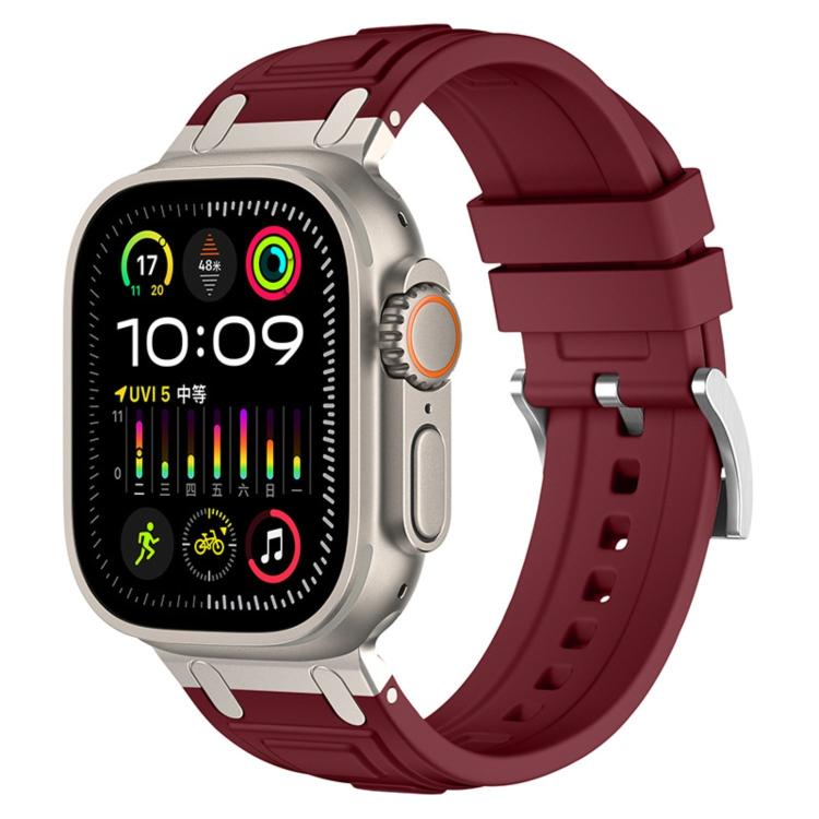 Bracelet de montre en silicone à triple couche blindée, pour Apple Watch 49mm / 46mm / 45mm / 44mm, pour Apple Watch 42mm / 41mm / 40mm / 38mm