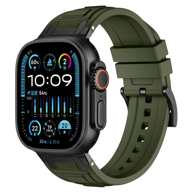 Bracelet de montre en silicone à triple couche blindée, pour Apple Watch 49mm / 46mm / 45mm / 44mm, pour Apple Watch 42mm / 41mm / 40mm / 38mm