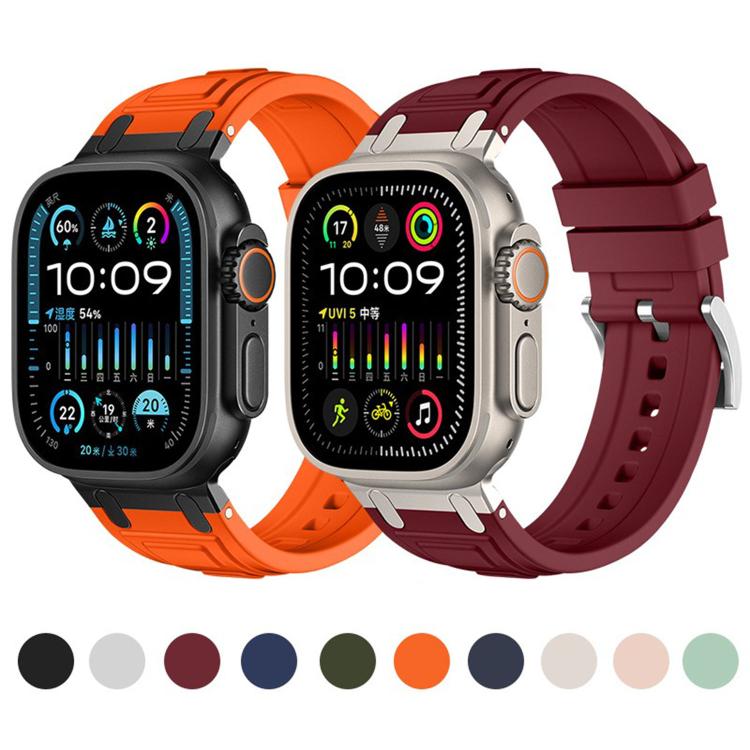 Bracelet de montre en silicone à triple couche blindée, pour Apple Watch 49mm / 46mm / 45mm / 44mm, pour Apple Watch 42mm / 41mm / 40mm / 38mm