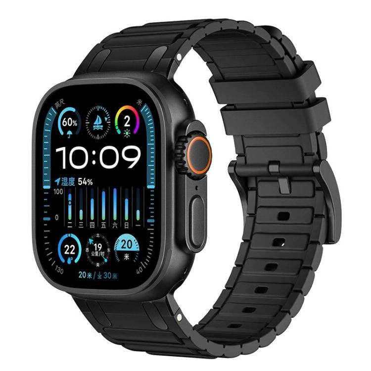 Bracelet de montre en silicone à texture en I renforcée, pour Apple Watch 49mm / 46mm / 45mm / 44mm, pour Apple Watch 42mm / 41mm / 40mm / 38mm