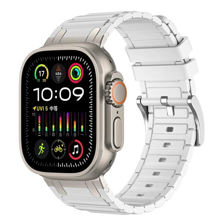 Bracelet de montre en silicone à texture en I renforcée, pour Apple Watch 49mm / 46mm / 45mm / 44mm, pour Apple Watch 42mm / 41mm / 40mm / 38mm