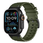 Bracelet de montre en silicone à texture en I renforcée, pour Apple Watch 49mm / 46mm / 45mm / 44mm, pour Apple Watch 42mm / 41mm / 40mm / 38mm
