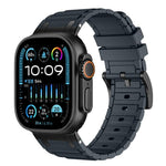 Bracelet de montre en silicone à texture en I renforcée, pour Apple Watch 49mm / 46mm / 45mm / 44mm, pour Apple Watch 42mm / 41mm / 40mm / 38mm