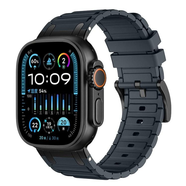 Bracelet de montre en silicone à texture en I renforcée, pour Apple Watch 49mm / 46mm / 45mm / 44mm, pour Apple Watch 42mm / 41mm / 40mm / 38mm