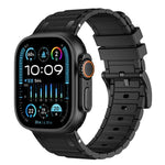 Bracelet de montre en silicone à texture en I renforcée, pour Apple Watch 49mm / 46mm / 45mm / 44mm, pour Apple Watch 42mm / 41mm / 40mm / 38mm