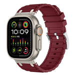 Bracelet de montre en silicone à texture en I renforcée, pour Apple Watch 49mm / 46mm / 45mm / 44mm, pour Apple Watch 42mm / 41mm / 40mm / 38mm