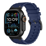 Bracelet de montre en silicone à texture en I renforcée, pour Apple Watch 49mm / 46mm / 45mm / 44mm, pour Apple Watch 42mm / 41mm / 40mm / 38mm