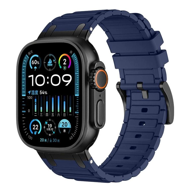 Bracelet de montre en silicone à texture en I renforcée, pour Apple Watch 49mm / 46mm / 45mm / 44mm, pour Apple Watch 42mm / 41mm / 40mm / 38mm