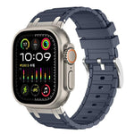 Bracelet de montre en silicone à texture en I renforcée, pour Apple Watch 49mm / 46mm / 45mm / 44mm, pour Apple Watch 42mm / 41mm / 40mm / 38mm
