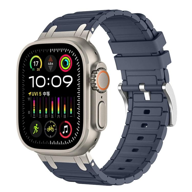 Bracelet de montre en silicone à texture en I renforcée, pour Apple Watch 49mm / 46mm / 45mm / 44mm, pour Apple Watch 42mm / 41mm / 40mm / 38mm