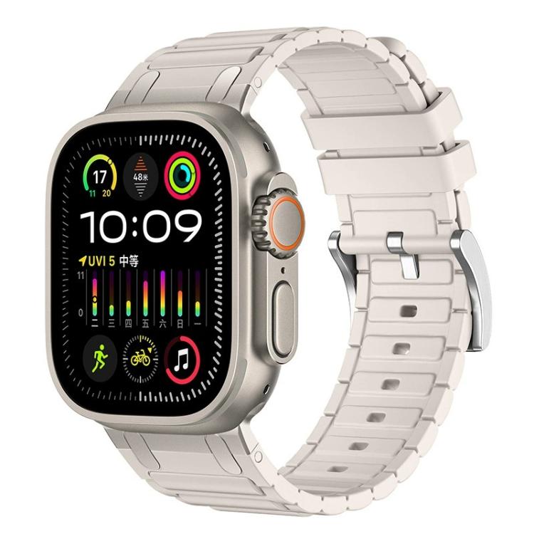 Bracelet de montre en silicone à texture en I renforcée, pour Apple Watch 49mm / 46mm / 45mm / 44mm, pour Apple Watch 42mm / 41mm / 40mm / 38mm