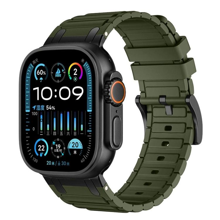 Bracelet de montre en silicone à texture en I renforcée, pour Apple Watch 49mm / 46mm / 45mm / 44mm, pour Apple Watch 42mm / 41mm / 40mm / 38mm
