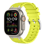 Bracelet de montre en silicone à texture en I renforcée, pour Apple Watch 49mm / 46mm / 45mm / 44mm, pour Apple Watch 42mm / 41mm / 40mm / 38mm
