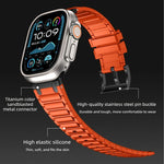 Bracelet de montre en silicone à texture en I renforcée, pour Apple Watch 49mm / 46mm / 45mm / 44mm, pour Apple Watch 42mm / 41mm / 40mm / 38mm