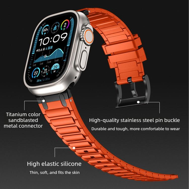 Bracelet de montre en silicone à texture en I renforcée, pour Apple Watch 49mm / 46mm / 45mm / 44mm, pour Apple Watch 42mm / 41mm / 40mm / 38mm