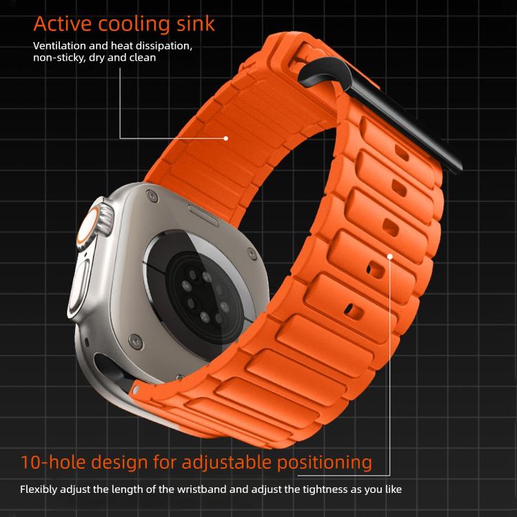 Bracelet de montre en silicone à texture en I renforcée, pour Apple Watch 49mm / 46mm / 45mm / 44mm, pour Apple Watch 42mm / 41mm / 40mm / 38mm