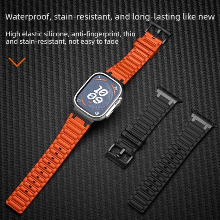 Bracelet de montre en silicone à texture en I renforcée, pour Apple Watch 49mm / 46mm / 45mm / 44mm, pour Apple Watch 42mm / 41mm / 40mm / 38mm