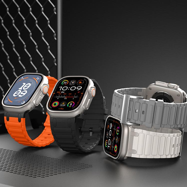Bracelet de montre en silicone à texture en I renforcée, pour Apple Watch 49mm / 46mm / 45mm / 44mm, pour Apple Watch 42mm / 41mm / 40mm / 38mm