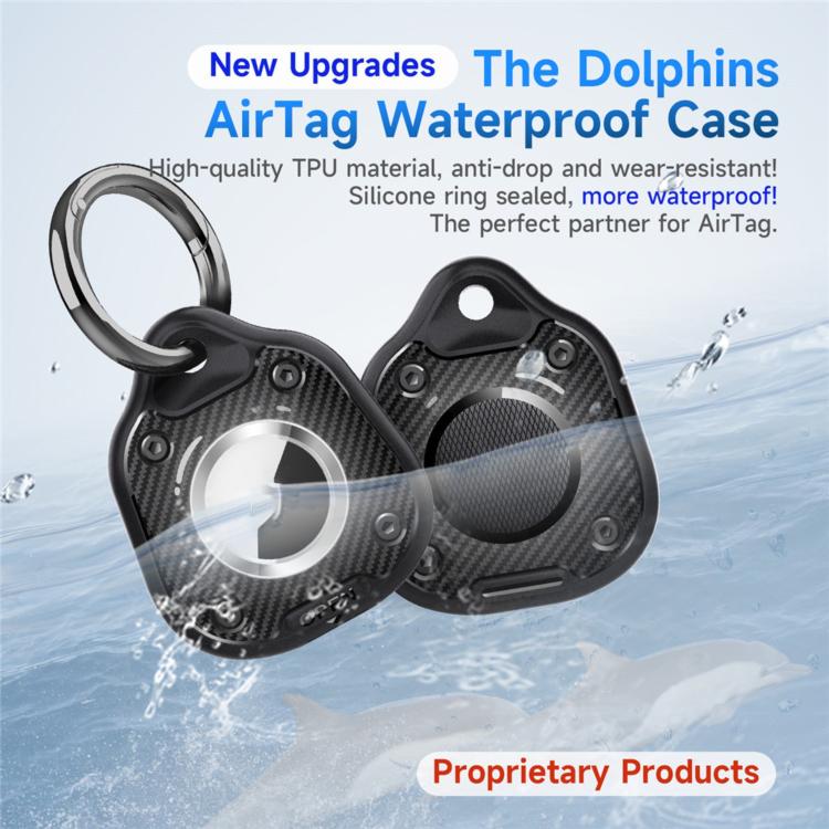 Pour AirTag 2e génération / AirTag 1re génération – Collier pour animaux de compagnie avec localisation anti-perte, motif dauphin, coque de protection étanche
