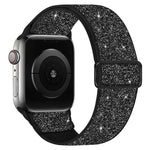 Bracelet de montre en nylon élastique pailleté, pour Apple Watch 49 mm / 46 mm / 45 mm / 44 mm, pour Apple Watch 42 mm / 41 mm / 40 mm / 38 mm