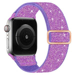 Bracelet de montre en nylon élastique pailleté, pour Apple Watch 49 mm / 46 mm / 45 mm / 44 mm, pour Apple Watch 42 mm / 41 mm / 40 mm / 38 mm
