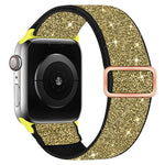 Bracelet de montre en nylon élastique pailleté, pour Apple Watch 49 mm / 46 mm / 45 mm / 44 mm, pour Apple Watch 42 mm / 41 mm / 40 mm / 38 mm