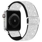 Bracelet de montre en nylon élastique pailleté, pour Apple Watch 49 mm / 46 mm / 45 mm / 44 mm, pour Apple Watch 42 mm / 41 mm / 40 mm / 38 mm