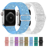 Bracelet de montre en nylon élastique pailleté, pour Apple Watch 49 mm / 46 mm / 45 mm / 44 mm, pour Apple Watch 42 mm / 41 mm / 40 mm / 38 mm