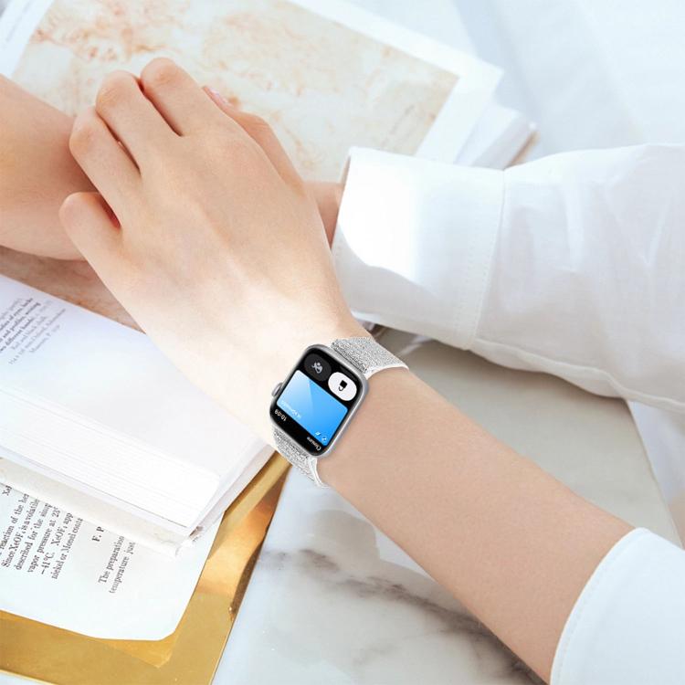 Bracelet de montre en nylon élastique pailleté, pour Apple Watch 49 mm / 46 mm / 45 mm / 44 mm, pour Apple Watch 42 mm / 41 mm / 40 mm / 38 mm