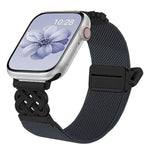 Bracelet de montre en nylon sergé extensible avec boucle magnétique nœud chinois, pour Apple Watch 49mm / 46mm / 45mm / 44mm, pour Apple Watch 42mm / 41mm / 40mm / 38mm