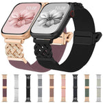 Bracelet de montre en nylon sergé extensible avec boucle magnétique nœud chinois, pour Apple Watch 49mm / 46mm / 45mm / 44mm, pour Apple Watch 42mm / 41mm / 40mm / 38mm