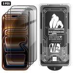 Lot de 3 films en verre trempé anti-poussière, incurvés 3D, de confidentialité, électrolytiques et antidéflagrants, faciles à installer, pour iPhone 17 Pro Max, iPhone 17 Pro, iPhone 17, iPhone Air, iPhone 16 Pro Max, iPhone 16 Pro, iPhone 16